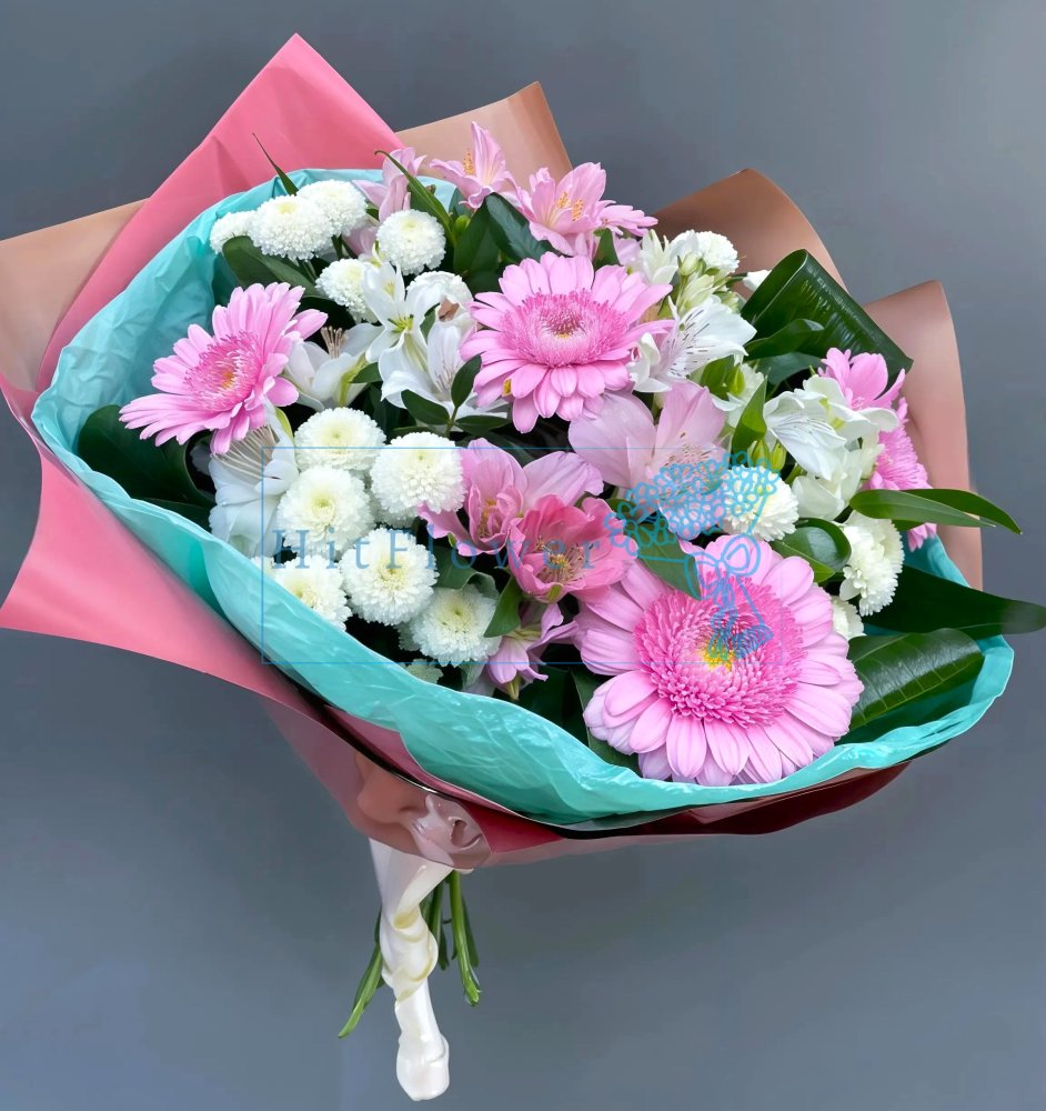 Букет цветов Прованс Букет цветов из: Герберы, Розы и Альстромерии